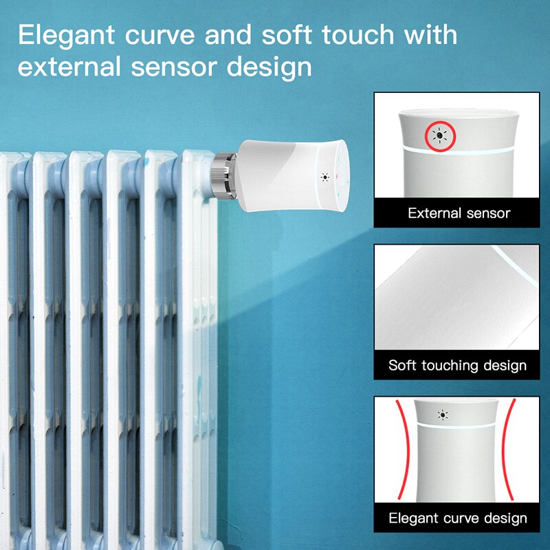 Tuya TRV ZigBee 3.0 Radiator Actuator Valve Smart Programmable Thermostat Temperature Heater Work With Alexa Voice Control