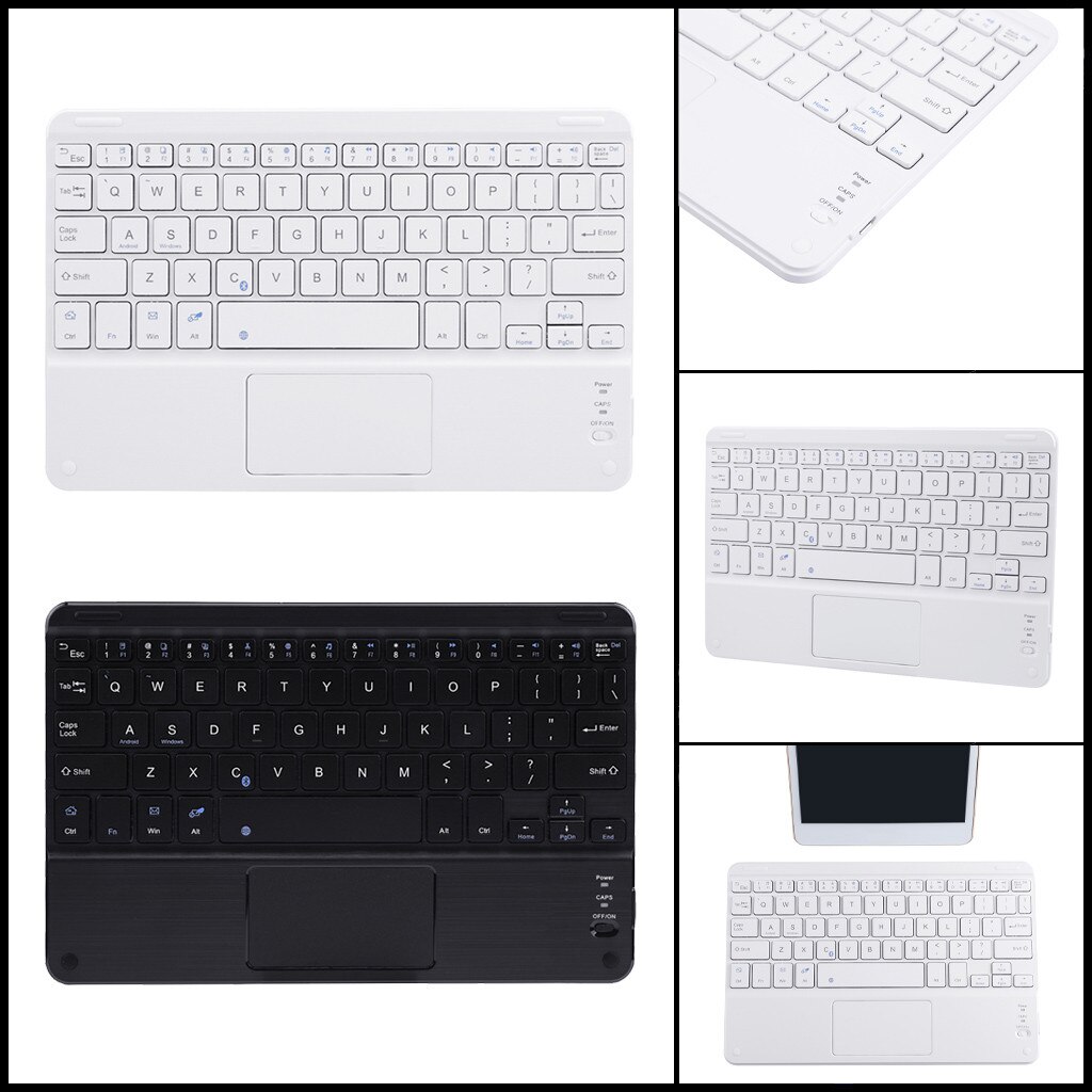9 Cal bezprzewodowa Mini Bluetooth3.0 klawiatura Touchpad wsparcie Android przenośne akcesoria biurowe do komputerów stacjonarnych