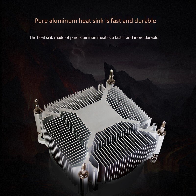 Cpu kylare led luminous 9cm fläkt 1366 stationär dator kylare tyst för pc