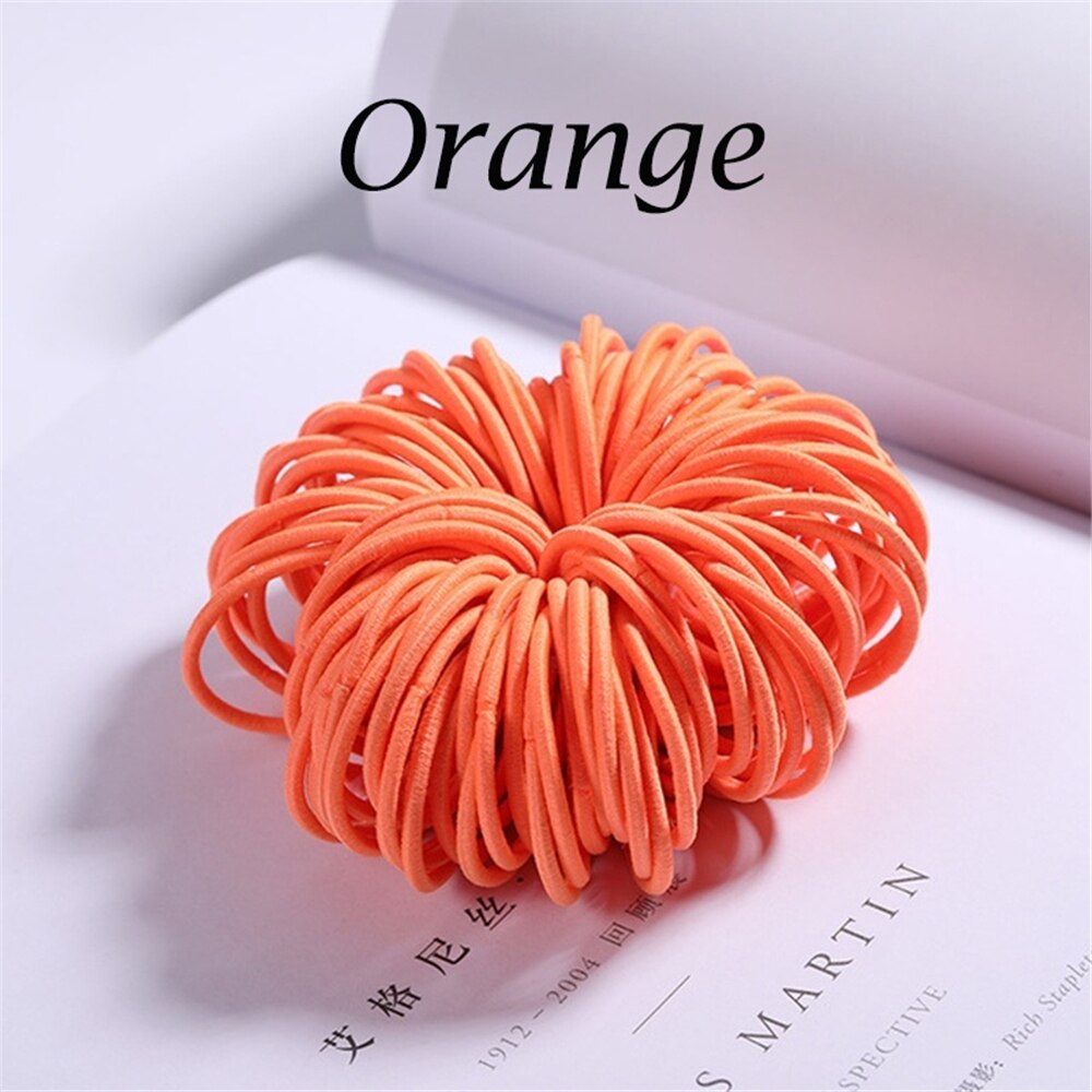 100 stks/partij Meisjes Snoep Kleuren Nylon 3CM Elastiekjes Kinderen Veilig Elastische Haarbanden Paardenstaart Houder Kids Haar Accessoires