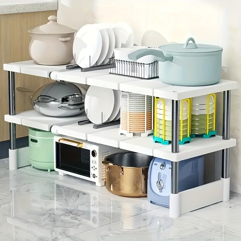 Adjustable Under-Sink Organizer - Stainless Steel Multi-Tier Space-Saving Storage Rack for Kitchen & Bathroom Cabinets