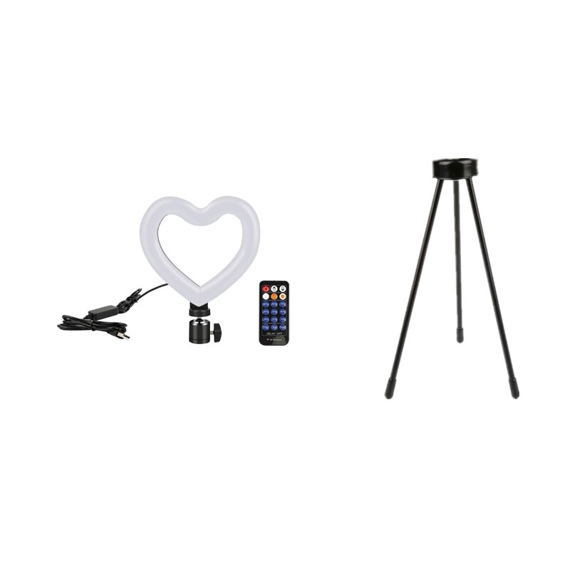 6/10 pollici fotografia illuminazione telefono Ringlight treppiede supporto foto Live Led Selfie USB anello remoto lampada luce riempimento con treppiede: 6inch remote control