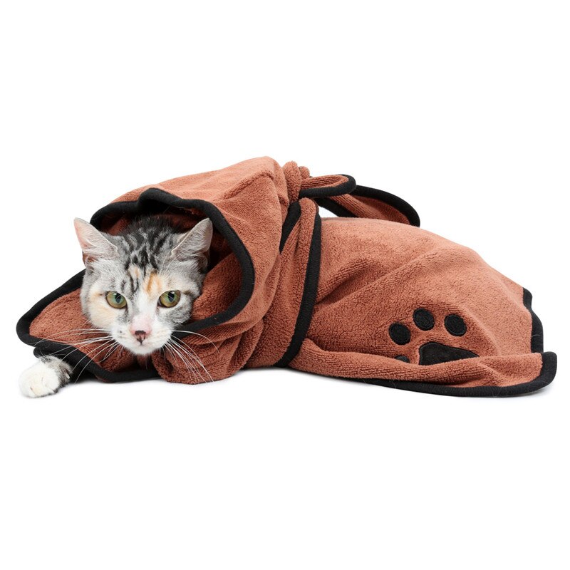 Absorbent Dog Bathrobe Pet Dog Towel Microfiber Bath Towels Cleaning Supplies Quick-Drying Cat Bath Towel