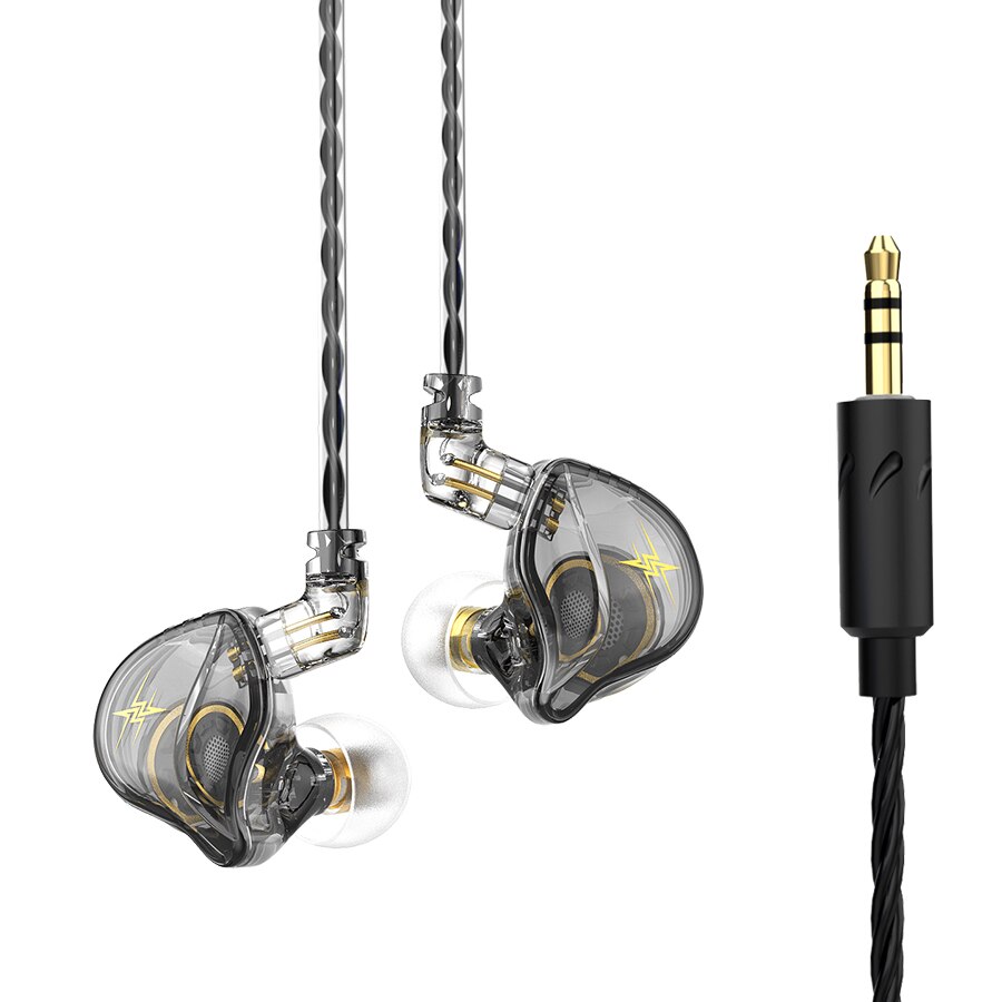 QKZ-auriculares ZXT con controlador Dual HiFi, cascos con cable desmontable con micrófono, reducción de ruido, Monitor de música, EDX: Verde