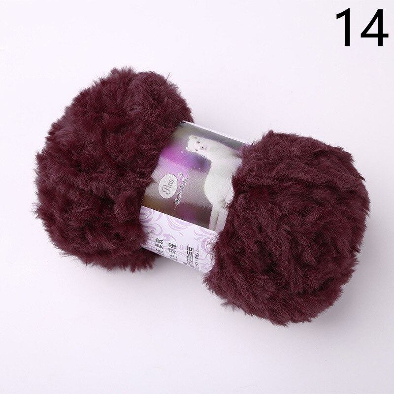 Fil de fausse fourrure en laine de cachemire, 50 g/rouleau, pour tricot à la main, Crochet, pull, fil pour vêtements de bébé, écharpe, fil de vison pelucheux: 14