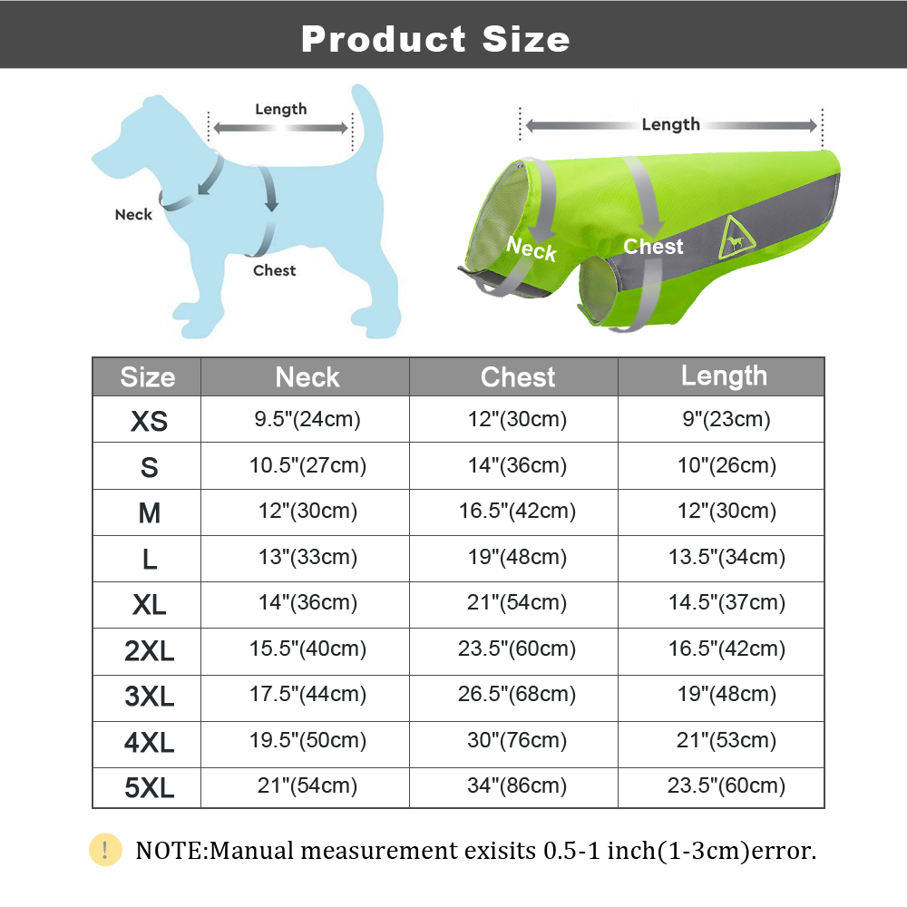 Reflective Dog Vest Clothes High Visibility Dog Safety Vests For Small Medium Large Dogs Outdoor Hiking Walking