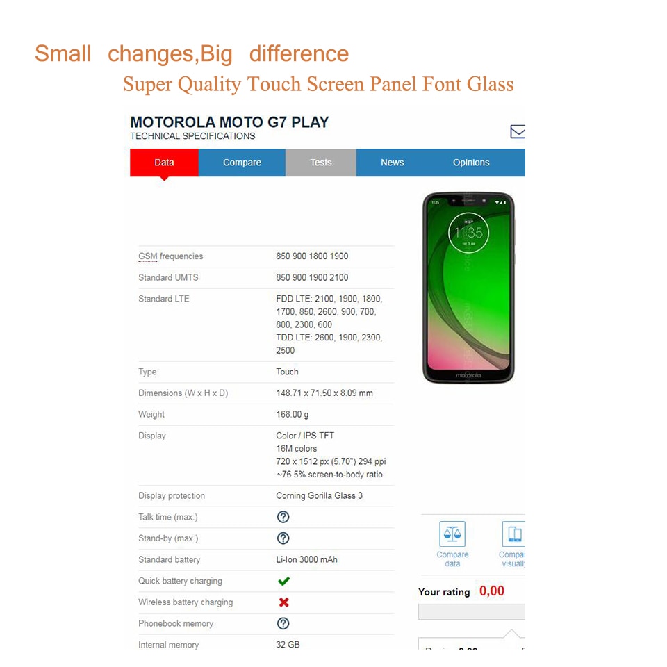 10 kpl/erä motorola moto  g7 plus play power kosketusnäyttö etu ulompi lasipaneeli linssi moto  g7 lcd etukosketusnäyttö