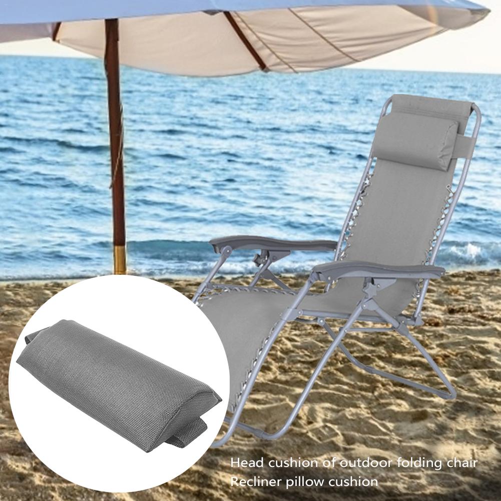 Cojín de reposacabezas para exteriores, silla de salón plegable para playa, Patio, reclinable, altura ajustable, desmontable, almohada para la cabeza, 1 ud.
