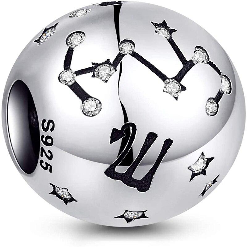 Codemonkey original sterling silber 925 sternbild-zodiak-rundperlen 12 passend für original 3mm armbandanhänger, cmc 1218: Skorpion -8