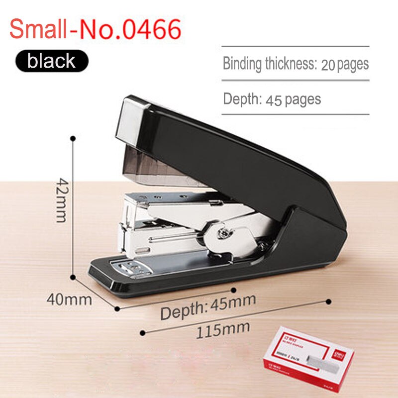 Deli Multi-functional Power-Saving Stapler Office Supplies Student Special Small/Medium/Large stapler standard practical stapler: Small - 0466 black
