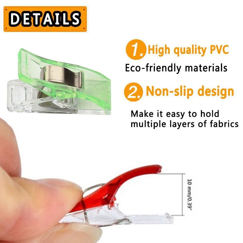 Sewing Clips Quilting Clips Plastic Clips Sewing Fabric Clamps Patchwork Craft Clips Multicolor Clothing Clip Holder 10/20/50Pcs