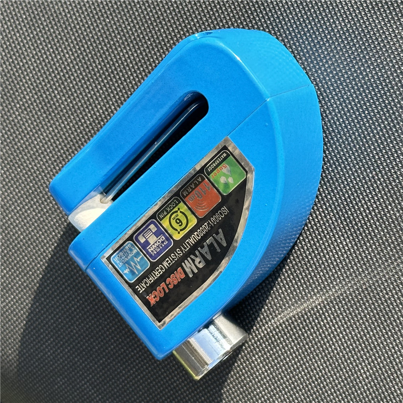 Blocco allarme moto impermeabile Blocco antifurto di sicurezza bici Blocco freno a disco moto Mountain bike + borsa + corda promemoria da 1,5 m: BIANCO