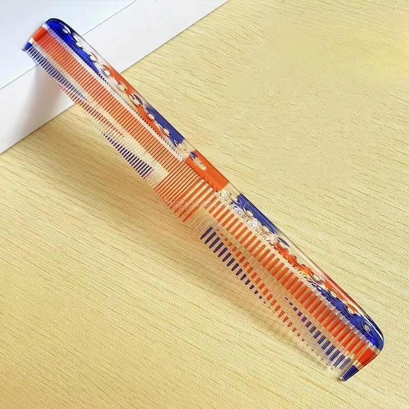 Peine de corte de pelo japonés de doble cara, herramientas antiestáticas multifuncionales de resina para barbería, 21,5 cm: Beige