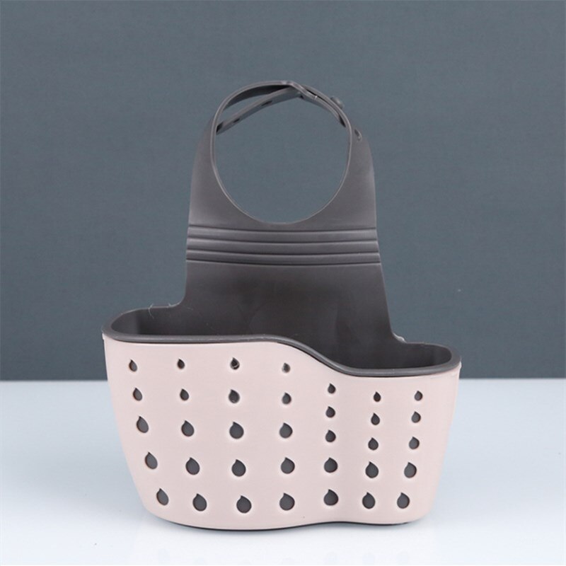 Sac suspendu d'évier, sac de rangement en caoutchouc, support de robinet, porte-éponge de savon, étagère de salle de bain réglable, fournitures d'accessoires de cuisine: B1