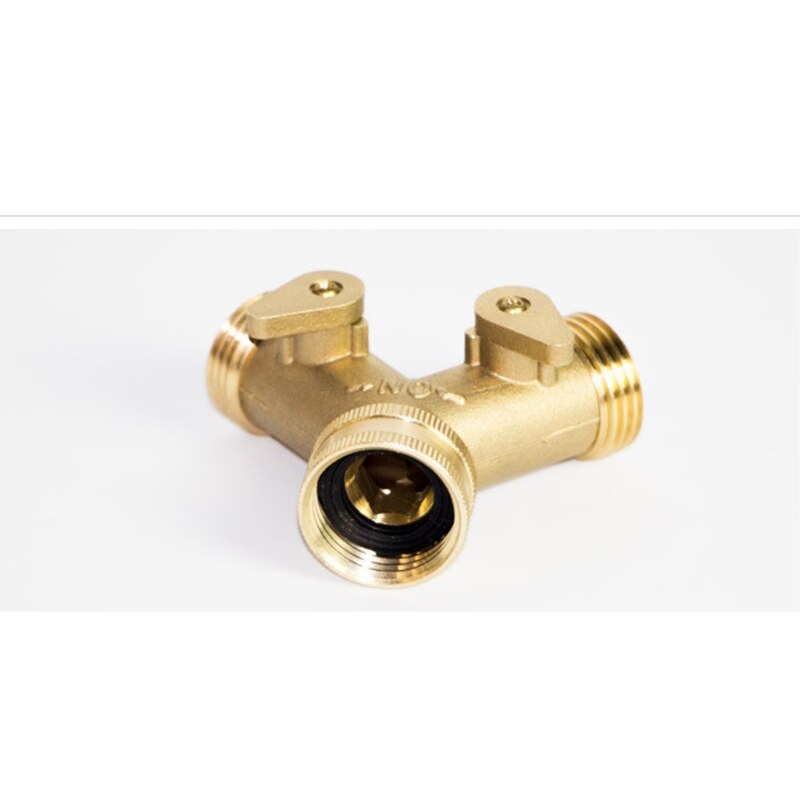Brass Manifold 3/4" Tap Splitter Brass Manifold Double-Way Y Water Separator