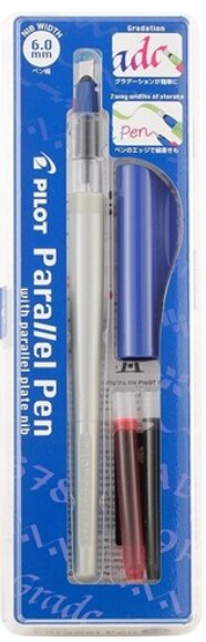Pilot Parallel Fountain Pen Lettering Brush Pen 1.5mm 2.4mm 3.8mm 6mm with Bundle Ink Calligraphy Pens Japan Stationery: 6mm tip
