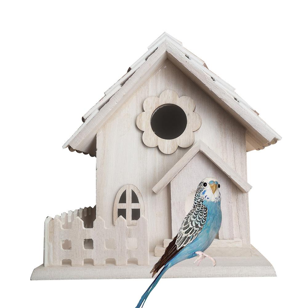 Bird House Box Wooden Bird House Nest Wall-mounted Outdoor Birdhouse Wooden Box Bird House 19x17x13cm: Default Title