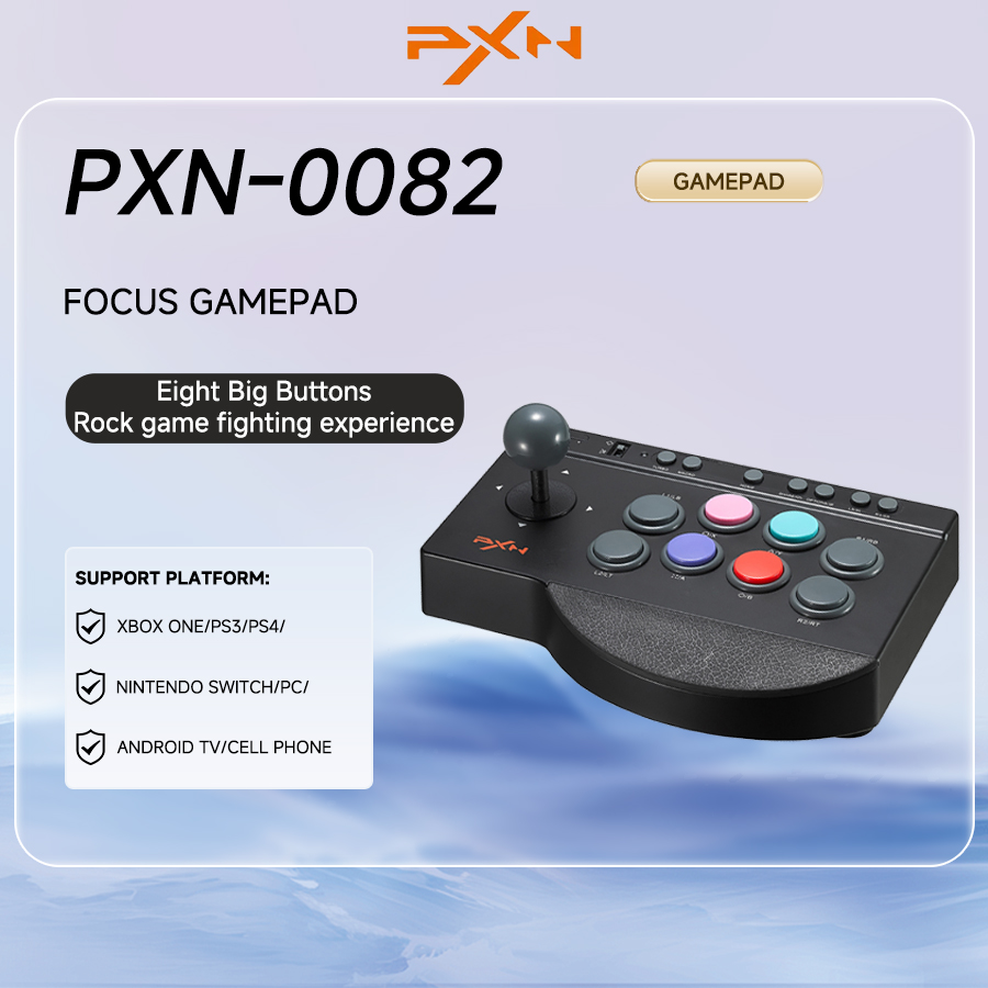 PXN 0082 Joystick de juego con cable consola Arcade controlador de Street Fighter Joystick de juego para USB PS3/PS4/Switch/PC/Android TV/XBOX