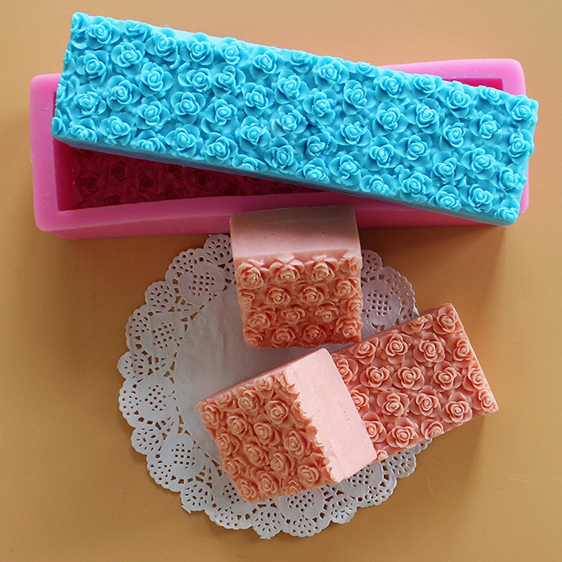 Nicole Zeep Siliconen Mal Reliëf Rose Bloem Decoratie Handgemaakte Brood Zeep Maken Mould