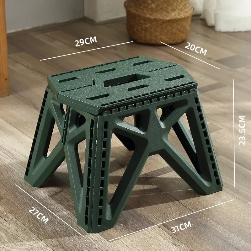 Kleiner Hocker für den Außenbereich, tragbarer Klapphocker, hohe Tragfähigkeit, langlebig, kleiner Stuhl, Angelhocker, Strandhocker, Campinghocker: green