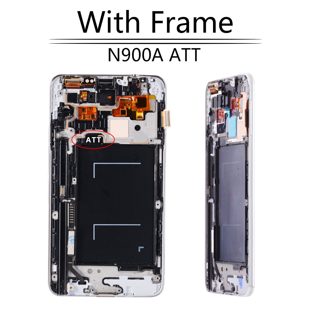 Originale Super AMOLED LCD Per SAMSUNG GALAXY Note 3 LCD Display N9005 N900A N900T LCD Touch Screen Digitizer Assembly Con telaio