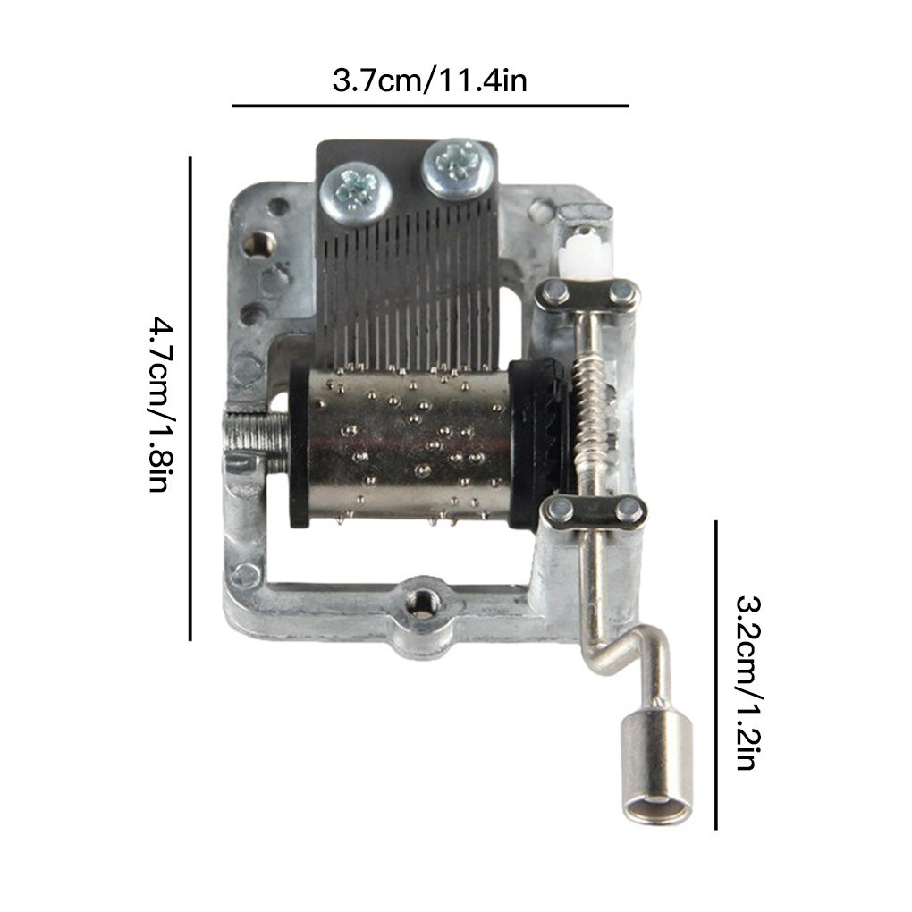 18-tones Music Box Mini Hand Cranking Metal Mechanical Musical Movement DIY Music Box Crafting Parts