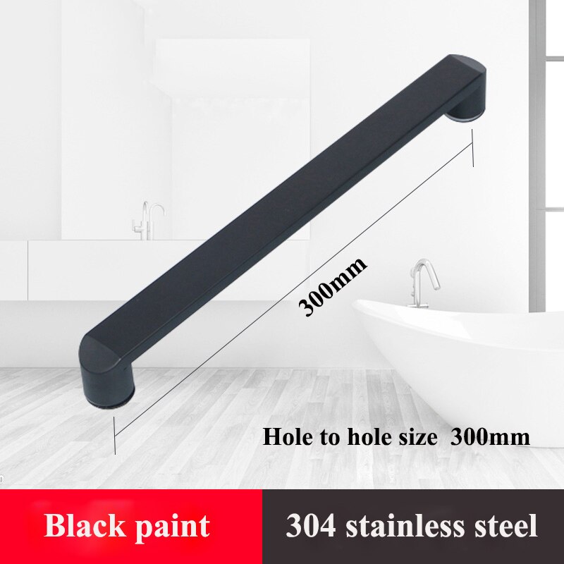 Glass door handle of bathroom glass door handle of black shower room 304 stainless steel: DH1127-300