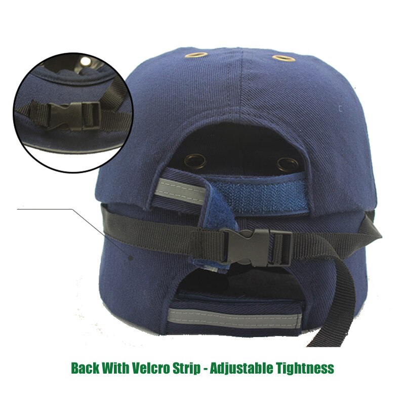 Bump cap arbejdssikkerhedshjelm baseball hat stil beskyttende sikkerhed hard hat til arbejdspladsen slid hovedbeskyttelse dybblå