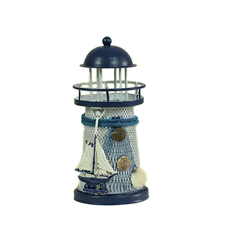Laterne Kerzenhalter Jahrgang Mittelmeer-Stil Eisen Turm Kerzenhalter Leuchtturm Kerzenhalter Heimat Hochzeit Dekor