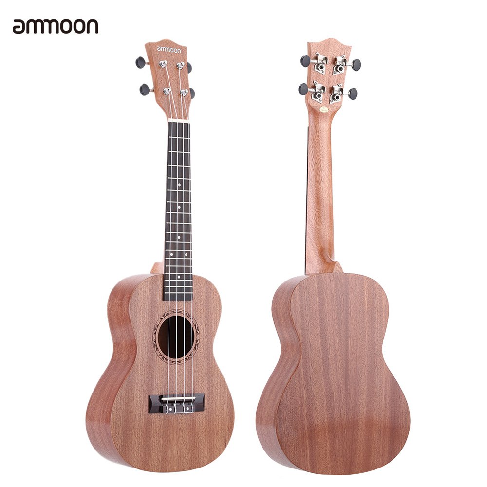 ammoon 24" Sapele Ukulele Ukelele Uke 4 Strings Rosewood Fretboard Musical Instrument Year's Day