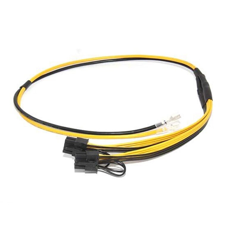 Cable de alimentación Dual PCI-E PCIe para minero de aparejo, 1 A 2X(6 + 2Pin), tarjeta gráfica de vídeo, Cable de alimentación 12AWG(50CM)+ 16AWG(20CM), 5 uds.: Default Title
