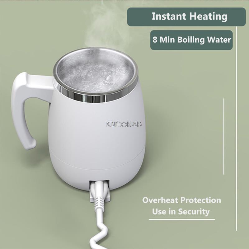 Tetera eléctrica portátil de acero inoxidable, 400ML, 200W, calentador instantáneo, tetera térmica para viaje y oficina