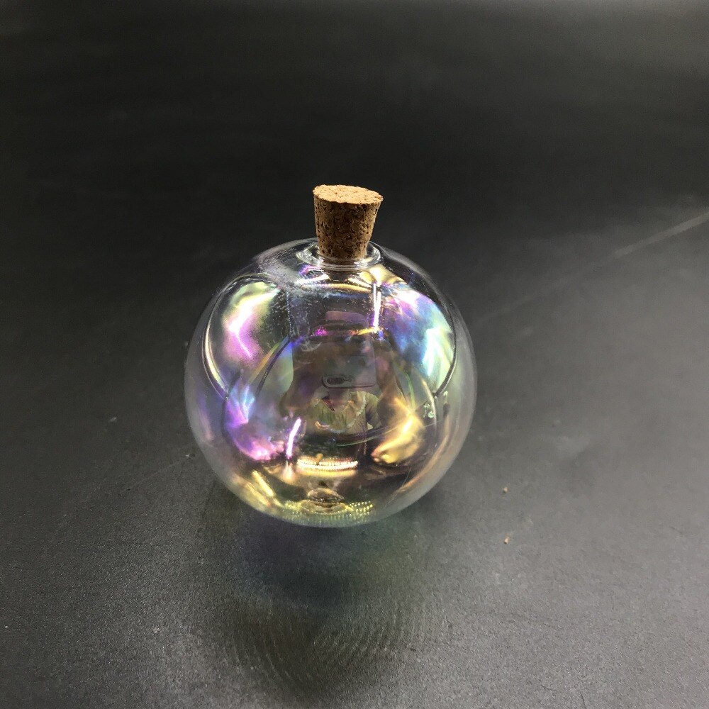 1/3/5 Uds. Botella de bola redonda de cristal arcoíris de 12-40mm con vial de vidrio de corcho colgante collar aceite de perfume globo de cristal cúpula decoración de boda
