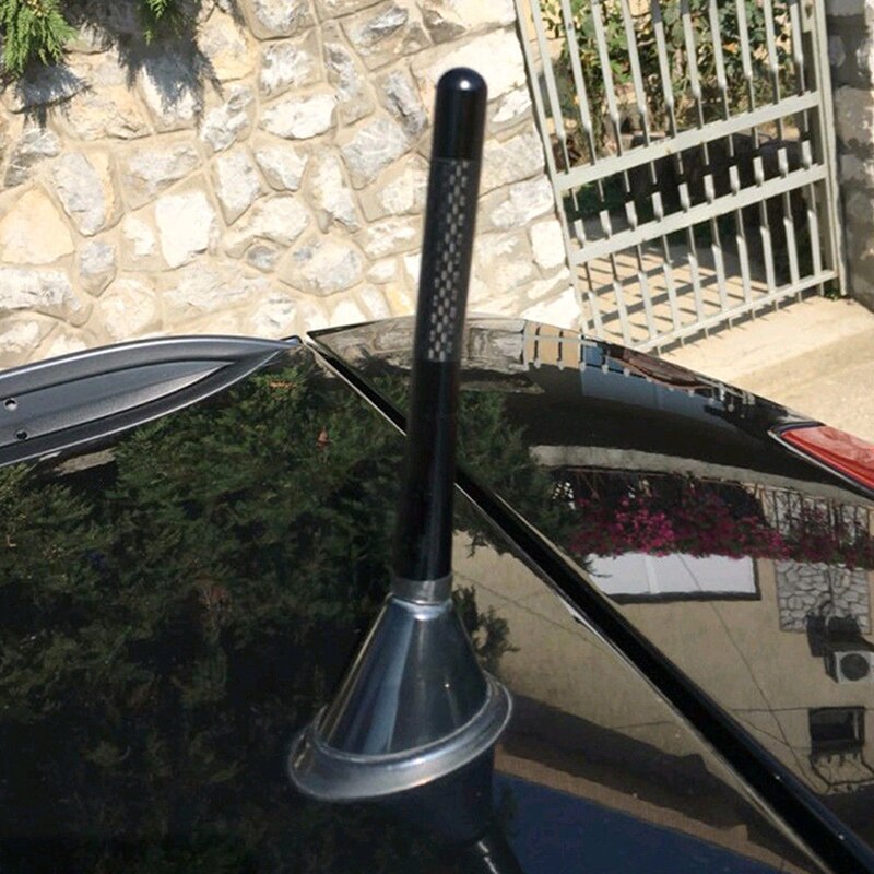 Carbon Fiber Roof Black Car And Truck Antennas 5" Stubby Carbon Fiber Aluminum Short Antenna Blue Screws For Carbon Fiber Car & Truck Hood Panels