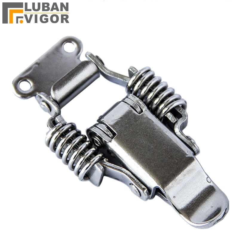 304 stainless steel double spring buckle ,Wooden box Toolbox ,Heavy duty lock,with lock hole,Electromechanical box Accessories