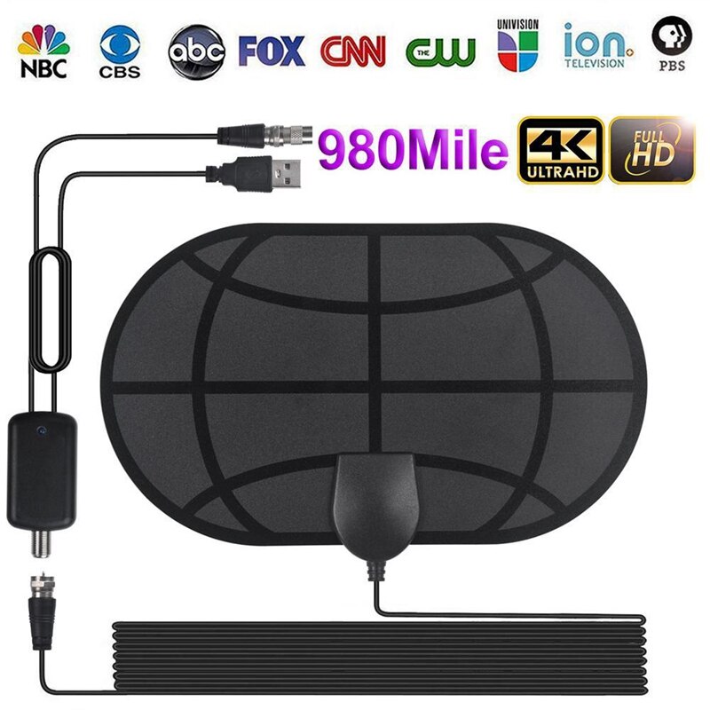 HDTV Antenna 4K Digital HDTV Indoor TV Antennas with Signal Booster Indoor HD TV Aerial
