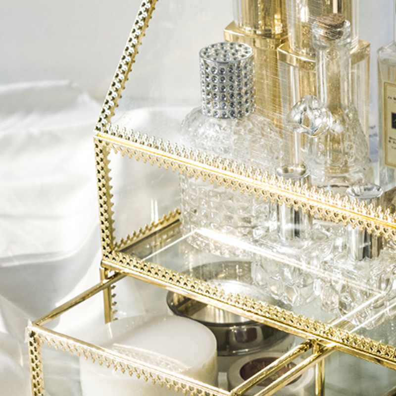 Opbergdoos Stofdicht Glas Opbergdoos Grote Capaciteit Lipstick Cosmetische Organizer Home Decoratie Make Container Opslag Lade