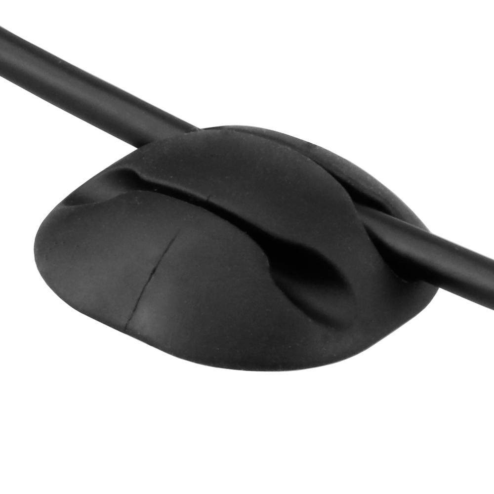 Clip de Cable de silicona para cargador de teléfono móvil, almacenamiento USB, arreglo de línea de datos de ordenador, Clip de Cable fijo de escritorio, organizador Protector: Black C