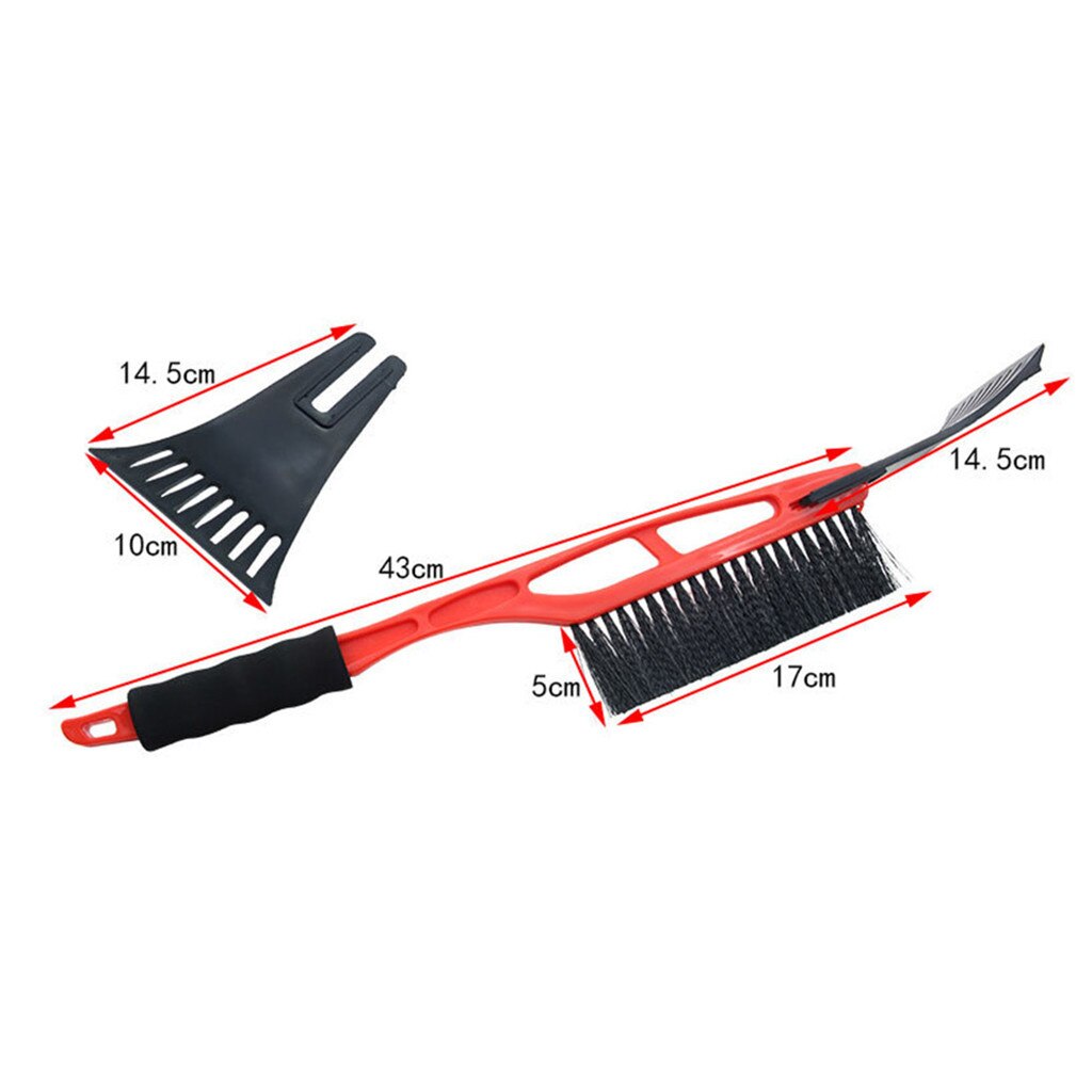 2-in-1 Car Ice Scraper Snow Remover Shovel Brush Window Windscreen Windshield Deicing Cleaning Scraping Tool#