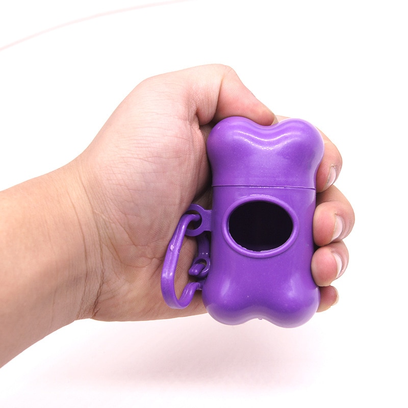 Pet Dog Poop Bag Dispenser Waste Garbage Holder Dispensers Poop Bags Set Bone Pets Cat Dogs Trash Cleaning Supplies Dog Toy