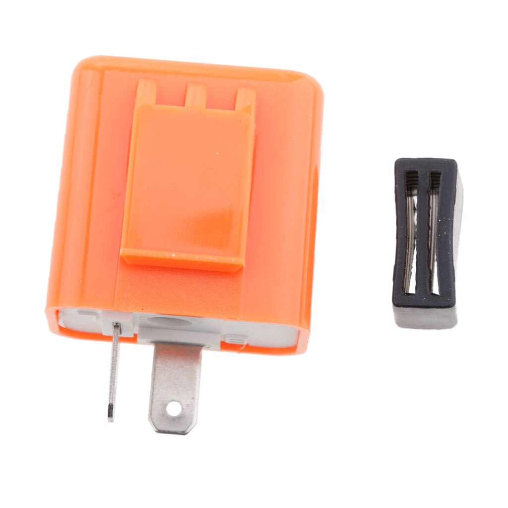 2-Pin Adjustable LED Indicator Electronic Flasher for Motorbike Orange