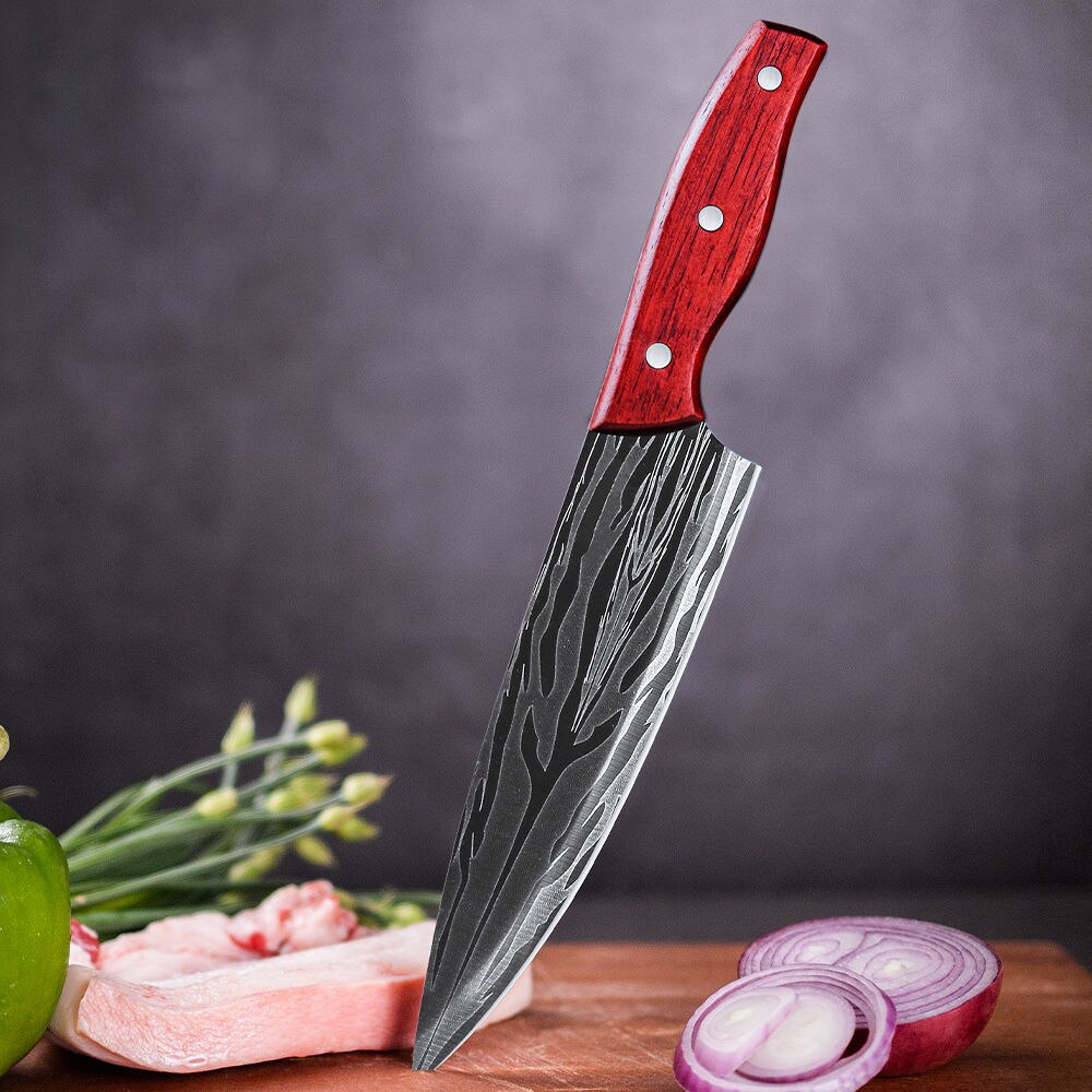 Stainless Steel Chef Knife Handmade Meat Cleaver Boning KnifeTraditional Chinese Slaughter Knives Vegetable Cutter Cooking Tool