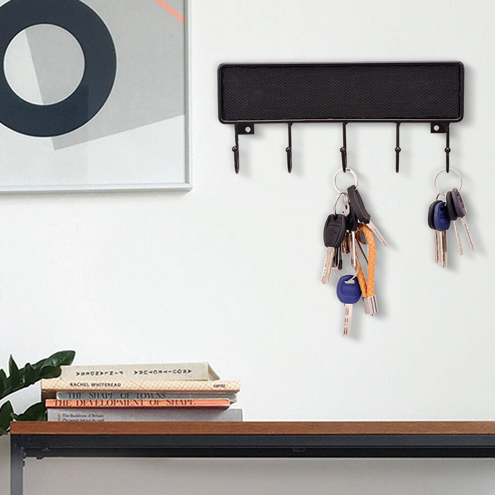 Hook Wall Hanger Mounted Hooks Key Holder for Door Coat Clothes Hanging Home Organizer Keys Rack with Screws Decorative Crochet