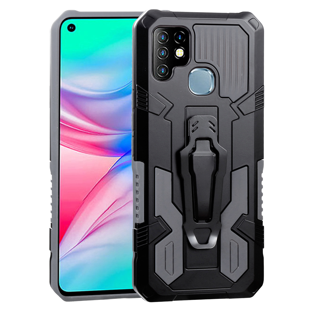 Infinix 10S Shockproof Armor Case for Infinix 10S 11 S Stand Back Clip Stand Cover for Infinix Note 10 Pro Samrt 6 5: Cotton / Beige