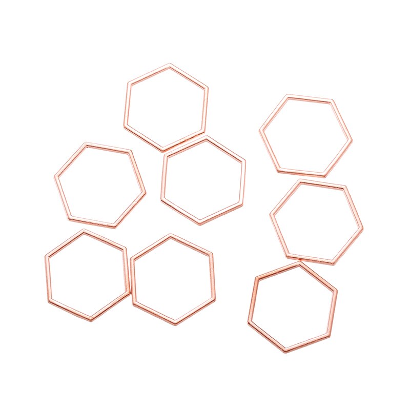 Yuenz 10Pcs 7 Kleur Mini Hexagon Charm Hollow Lijm Blank Hanger Lade Bezel Charms Diy Armband Ketting Handgemaakte Bezel mold