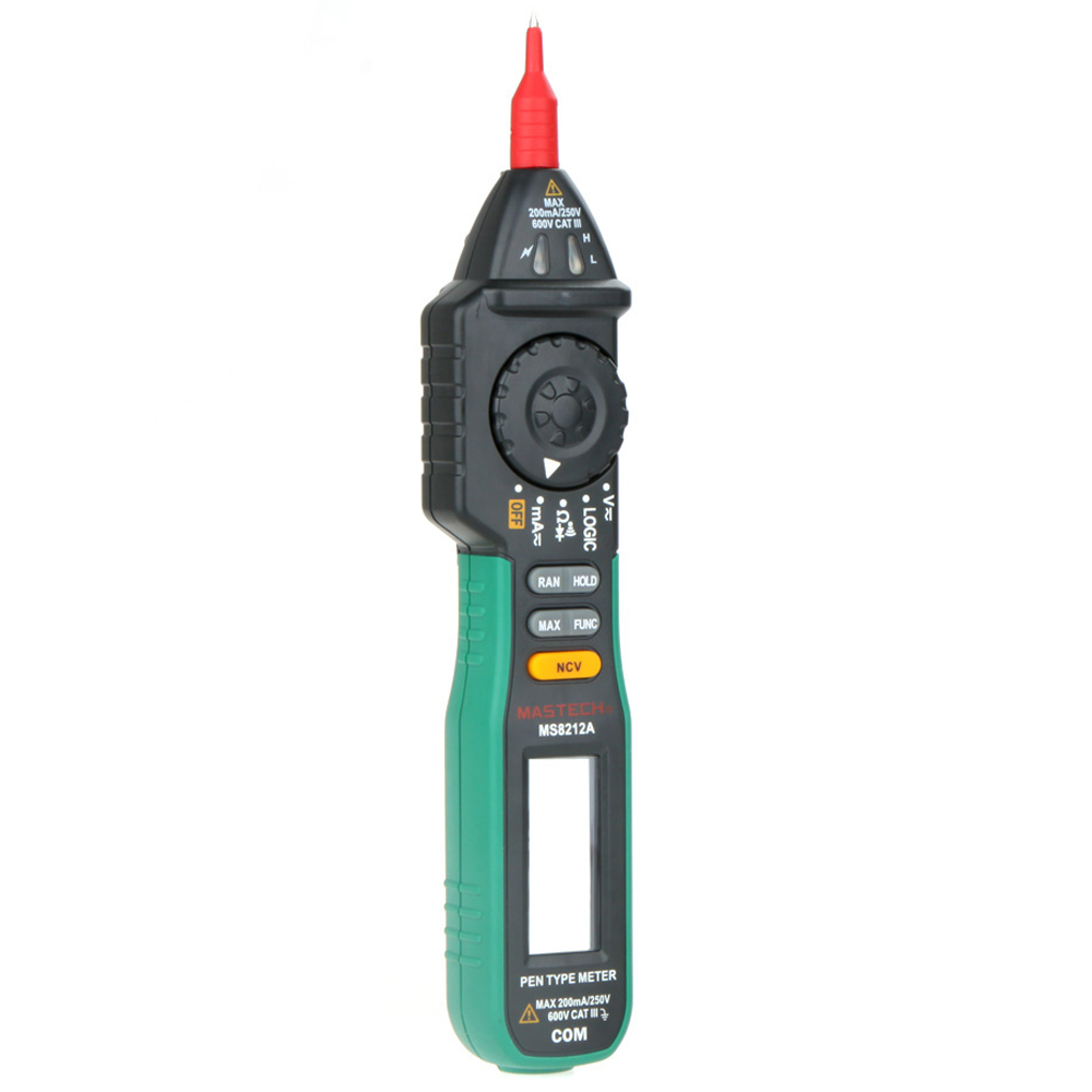 Mastech MS8212A Pen Type Digital Multimeter Multimetro DC AC Voltage Current Tester Diode Continuity Logic Non-contact Voltage