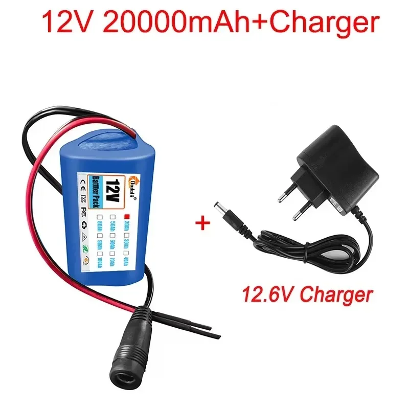 Nowy akumulator litowo-jonowy 12 V 18650 2000 mah 3S1P z płytką zabezpieczającą ogniwa litowe BMS + ładowarka 12,6 V: BŁĘKITNA
