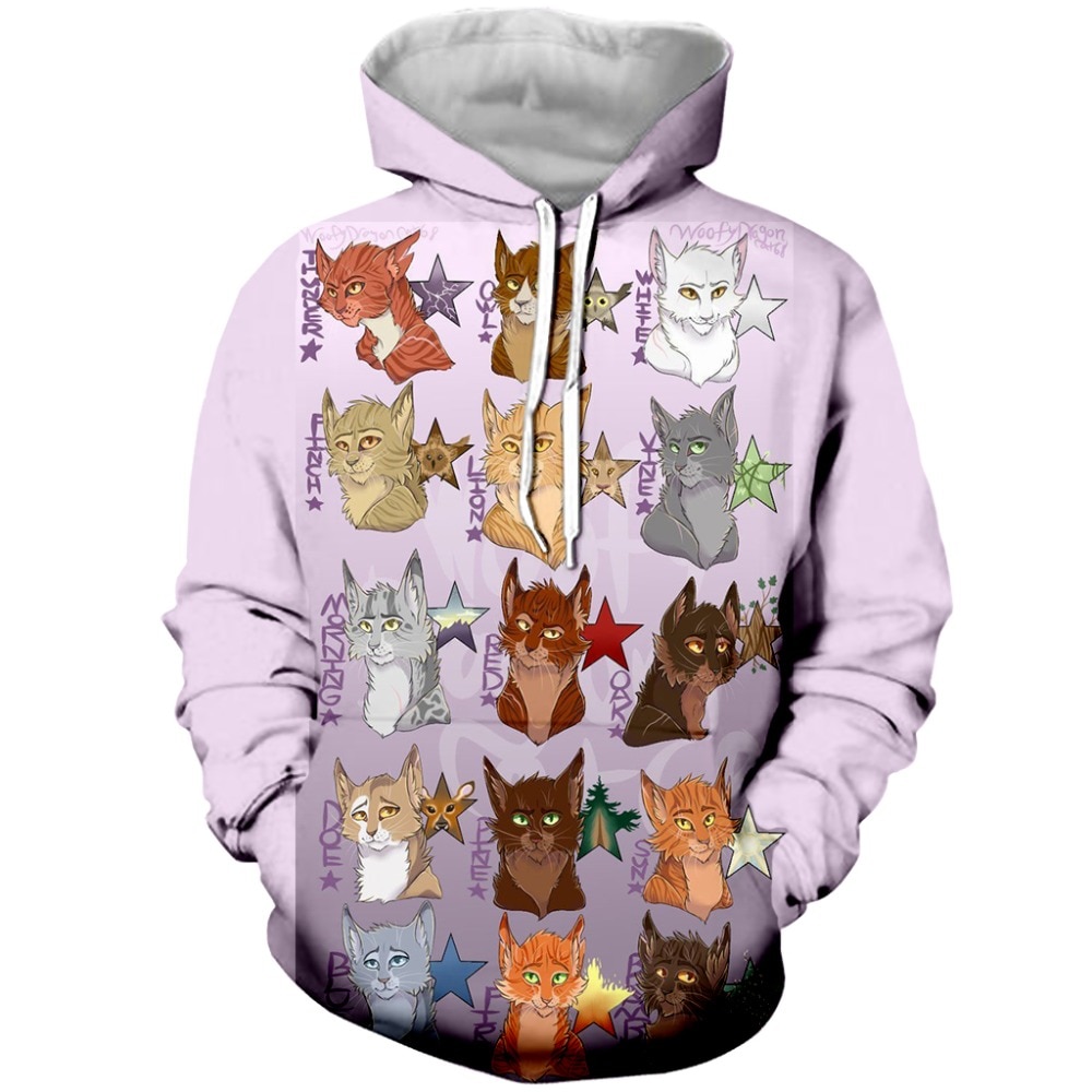 YX GIRL 3D Print Warrior Cat For Women Men Hoodies/Sweatshirt Casual