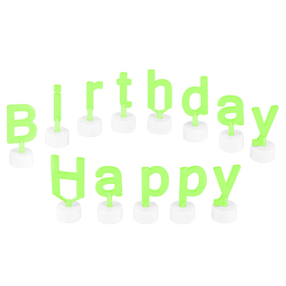 1 sæt fødselsdag brev stearinlys unik stearinlys lampe fødselsdag lampe til: Grøn