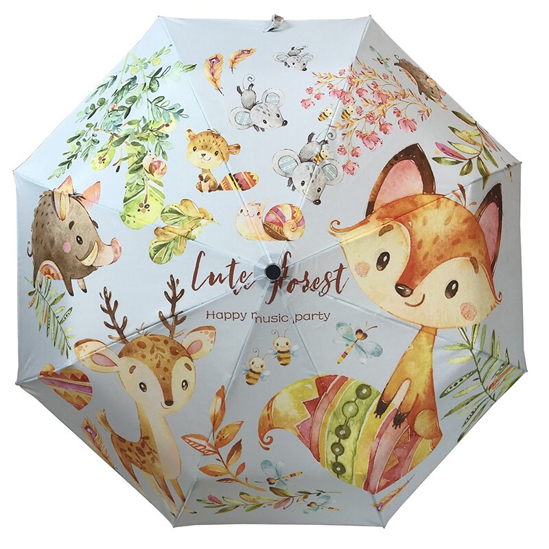 Børn paraply til piger drenge søde tegneserie børn paraply automatisk paraply regn kvindens oli maleri paraguas